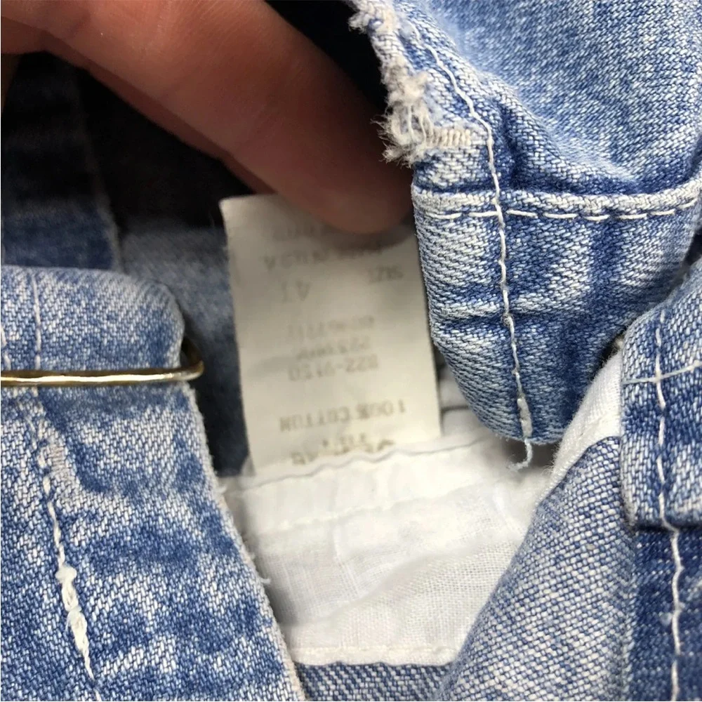Vintage Oshkosh Bgosh Toddler Made USA Denim Distressed Worn Overalls